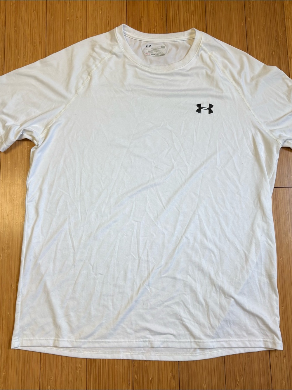 Under Armour White Short Sleeve Performance Tee with Black Logo